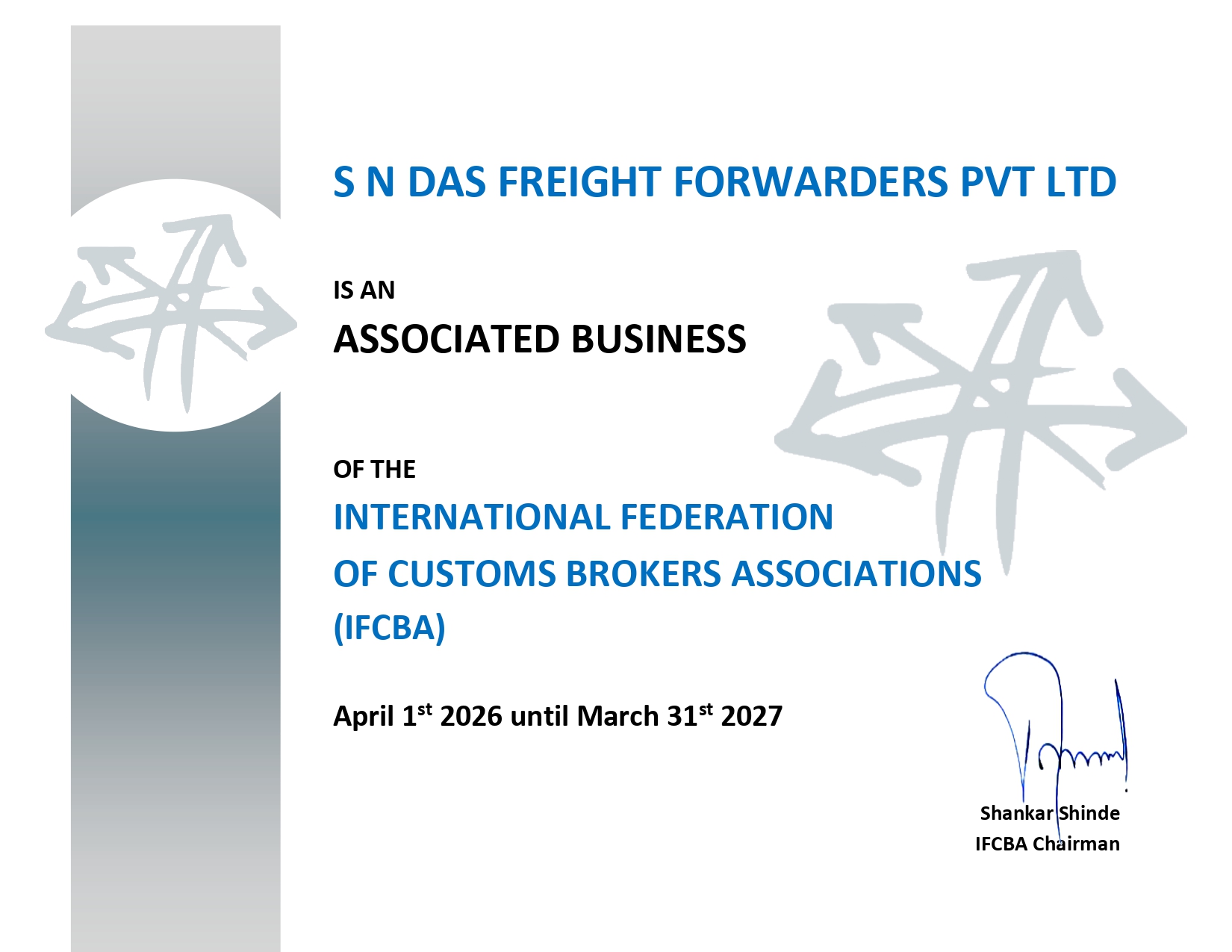 IFCBA Certificate